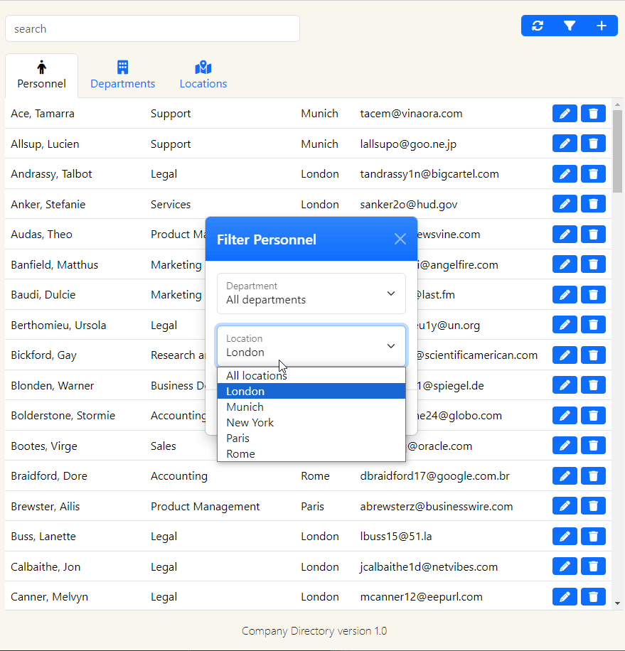 Database Edit Employee