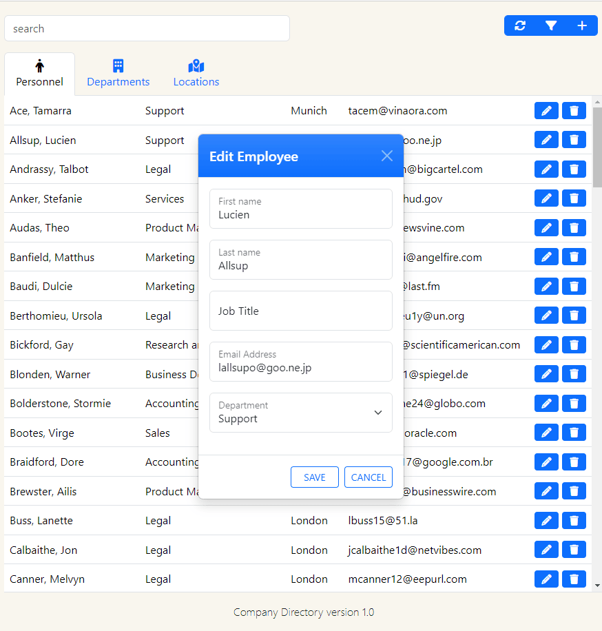 Database Department Dependency
