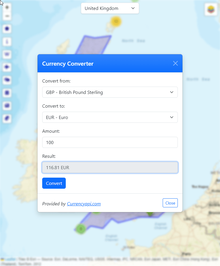 Gazetteer Currency Converter